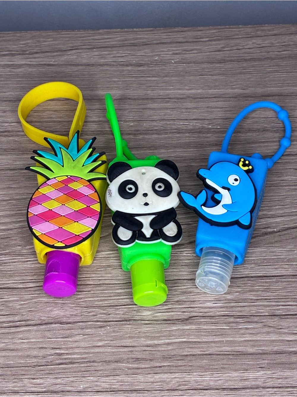 🐼 3/$25 Cute Pineapple, Panda & Dolphin Silicone Hand Sanitizer Holders